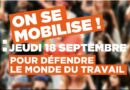 CFDT – On se mobilise jeudi 18 septembre pour défendre le monde du travail